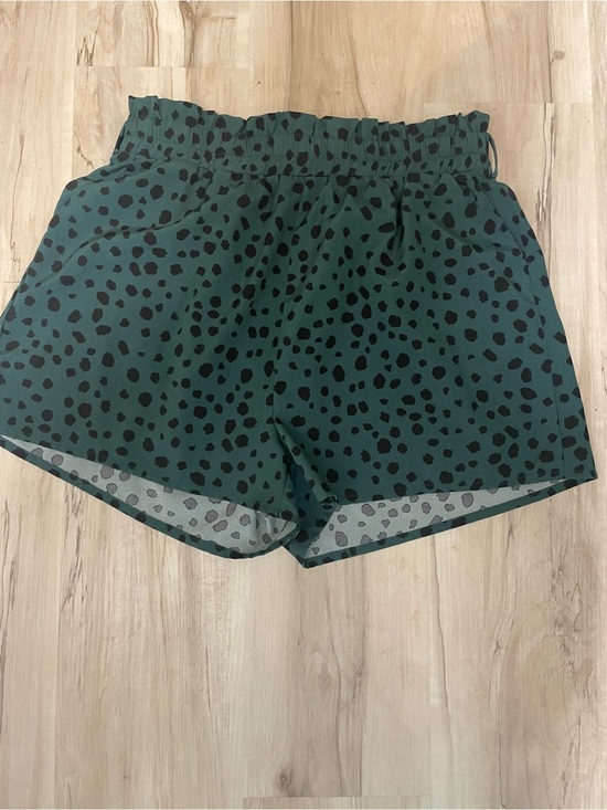 Shein Pants - Green Black Spot Print Women’s Elastic Waist Shorts size XL